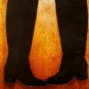 WHBM 8M Black suede over knee high boots (worn only twice) - wrong size